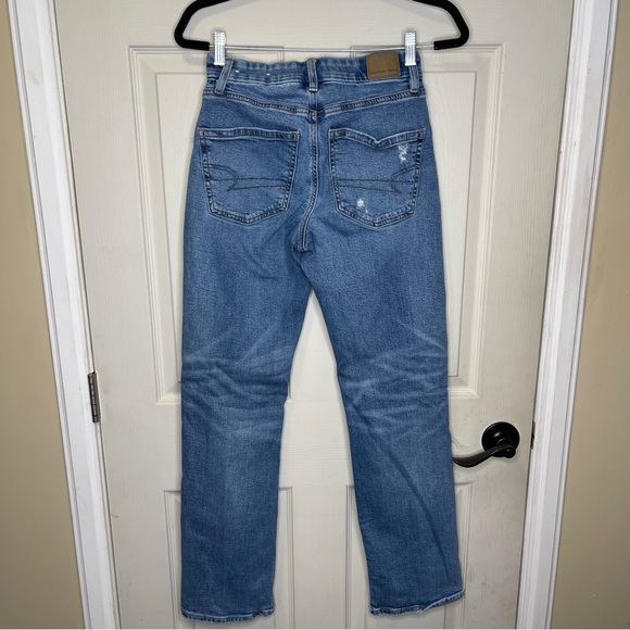 American Eagle Women’s Curvy Straight Distressed Jeans Sz 2L - Picture 8 of 14